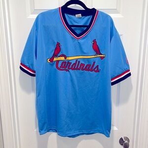 Retro St Louis Cardinals Baseball blue Pullover Jersey XL CARDS fans fanatics